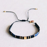 Tilabead armband zwart/goud verguld - Selva & Co