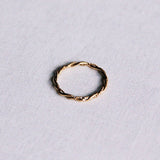 Stainless steel minimalist braided ring - gold - Selva & Co