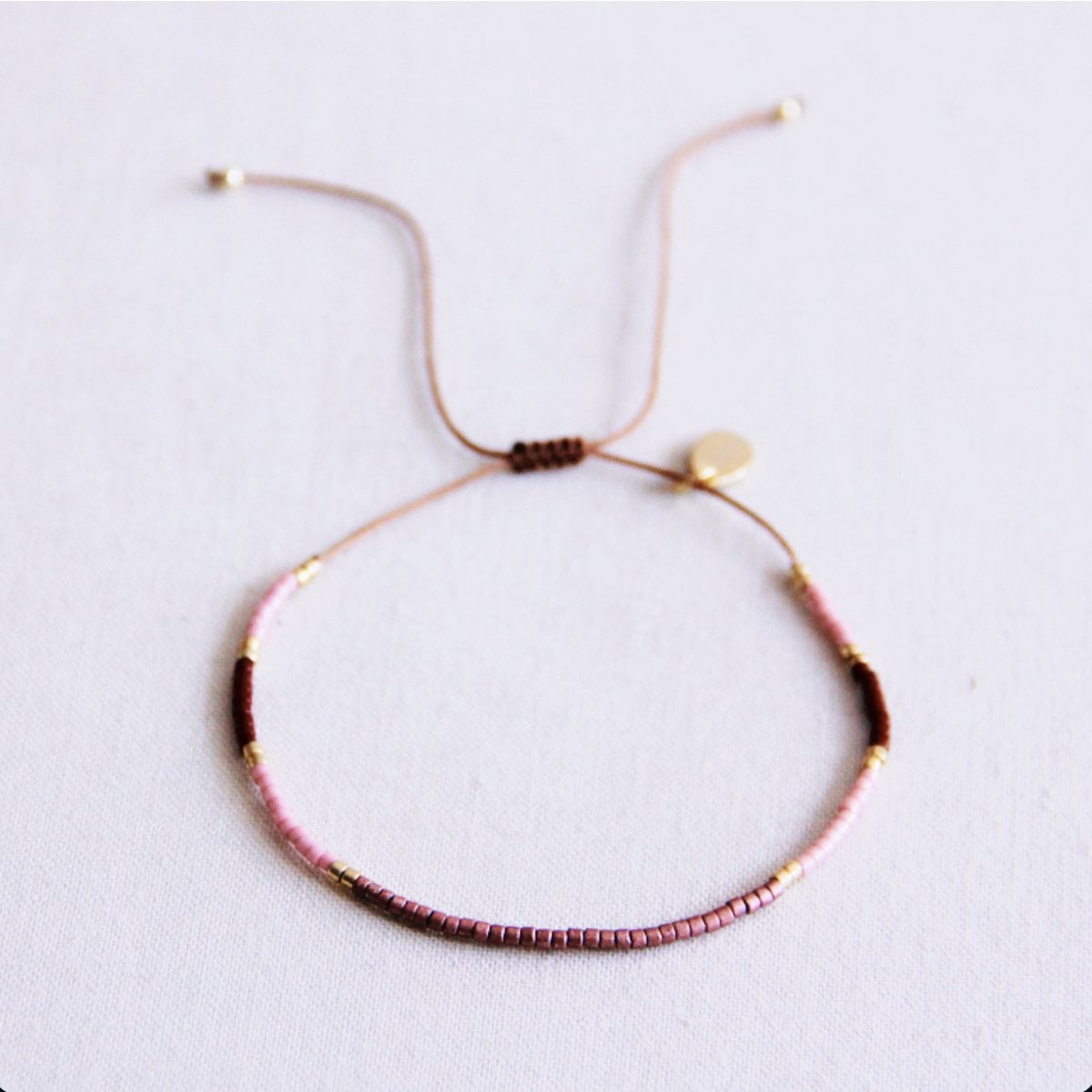 Miyuki bracelet color blocking - lilac/taupe/bordeaux - Selva & Co