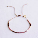 Miyuki bracelet color blocking - lilac/taupe/bordeaux - Selva & Co
