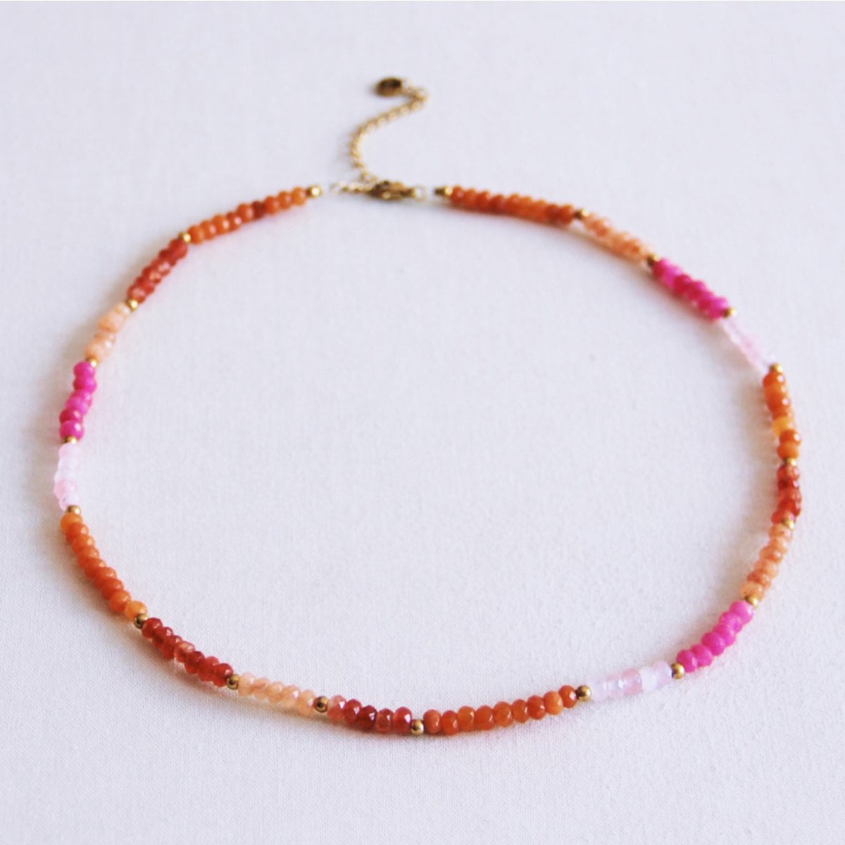Miyuki- kralenketting - koraal/roze/oranje - Selva & Co