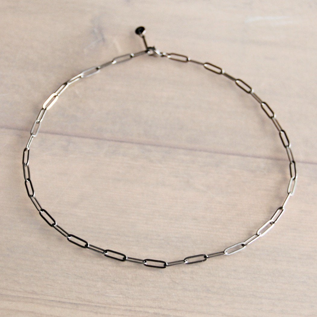 Stainless Steel D-chain necklace - silver - Selva & Co