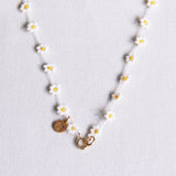 Daisy flower necklace - white/yellow - FI101 - Selva & Co