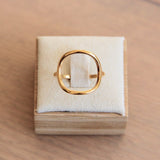 Stalen ring met open ronde vorm - goud - Selva & Co