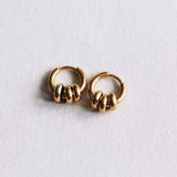 SS300 - Stainless steel creole with 3 rings - gold - Selva & Co