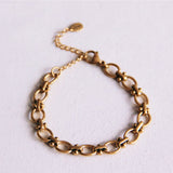 Gekoppelde kettingarmband - goud - Selva & Co