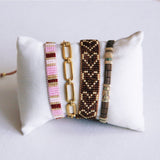 Tilabead bracelet - mocha/gold-plated - Selva & Co