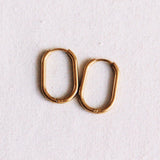 EA562: Stainless steel creole oval 21mm "basic" - gold - Selva & Co