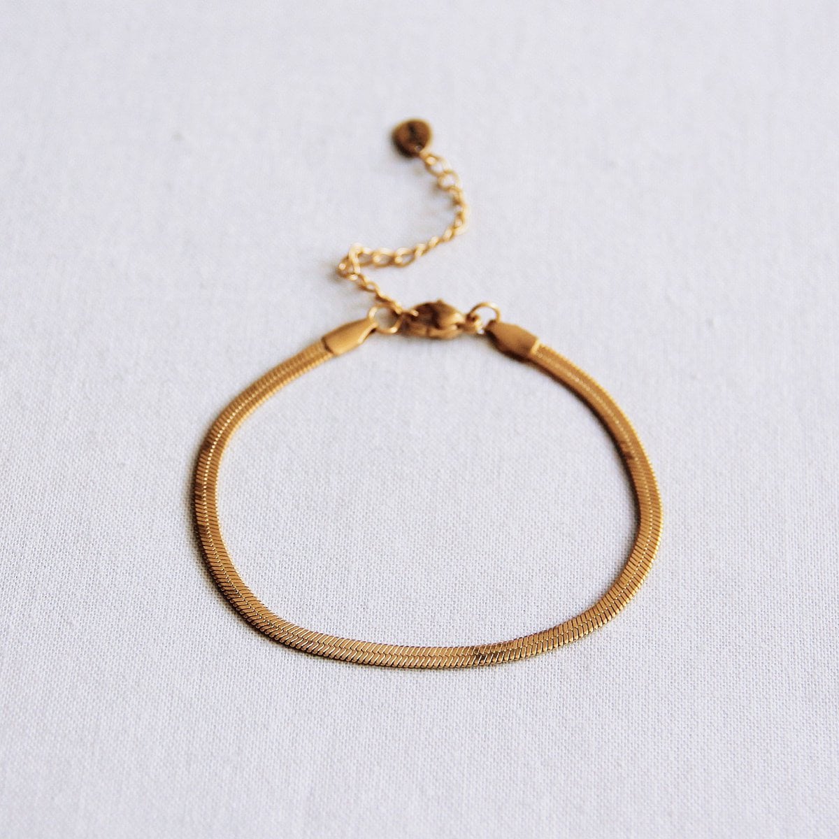 SA813 - Steel bracelet “flat snake” - gold - Selva & Co