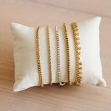 Stalen armband met ketting en bolletjes - zilver - Selva & Co