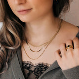 Stainless steel small twisted necklace – gold - Selva & Co