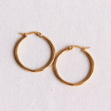 Roestvrij stalen creolen 30mm basic - goud - Selva & Co