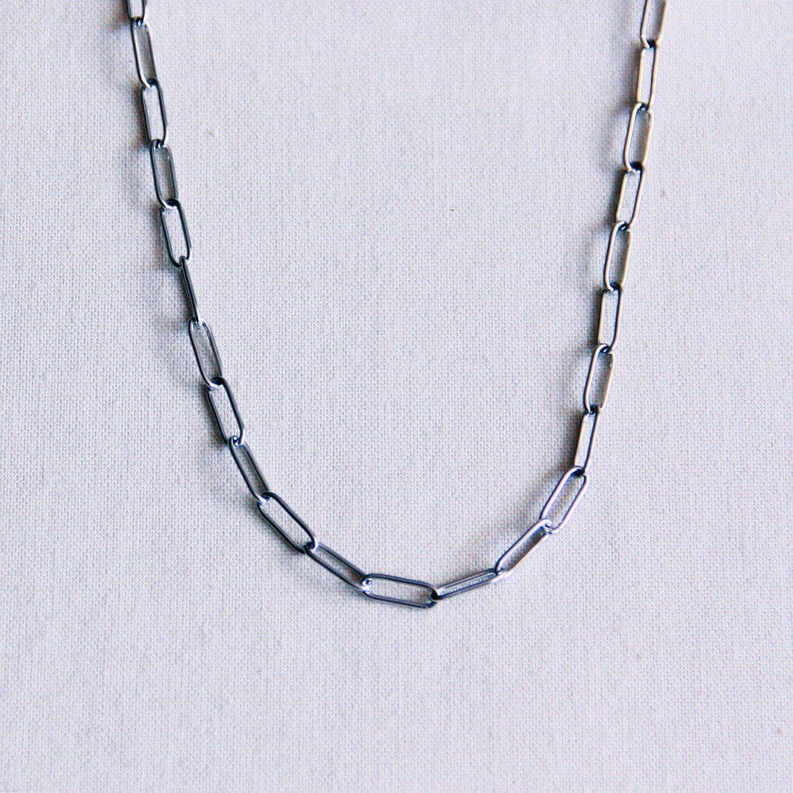 Stainless Steel D-chain necklace - silver - Selva & Co