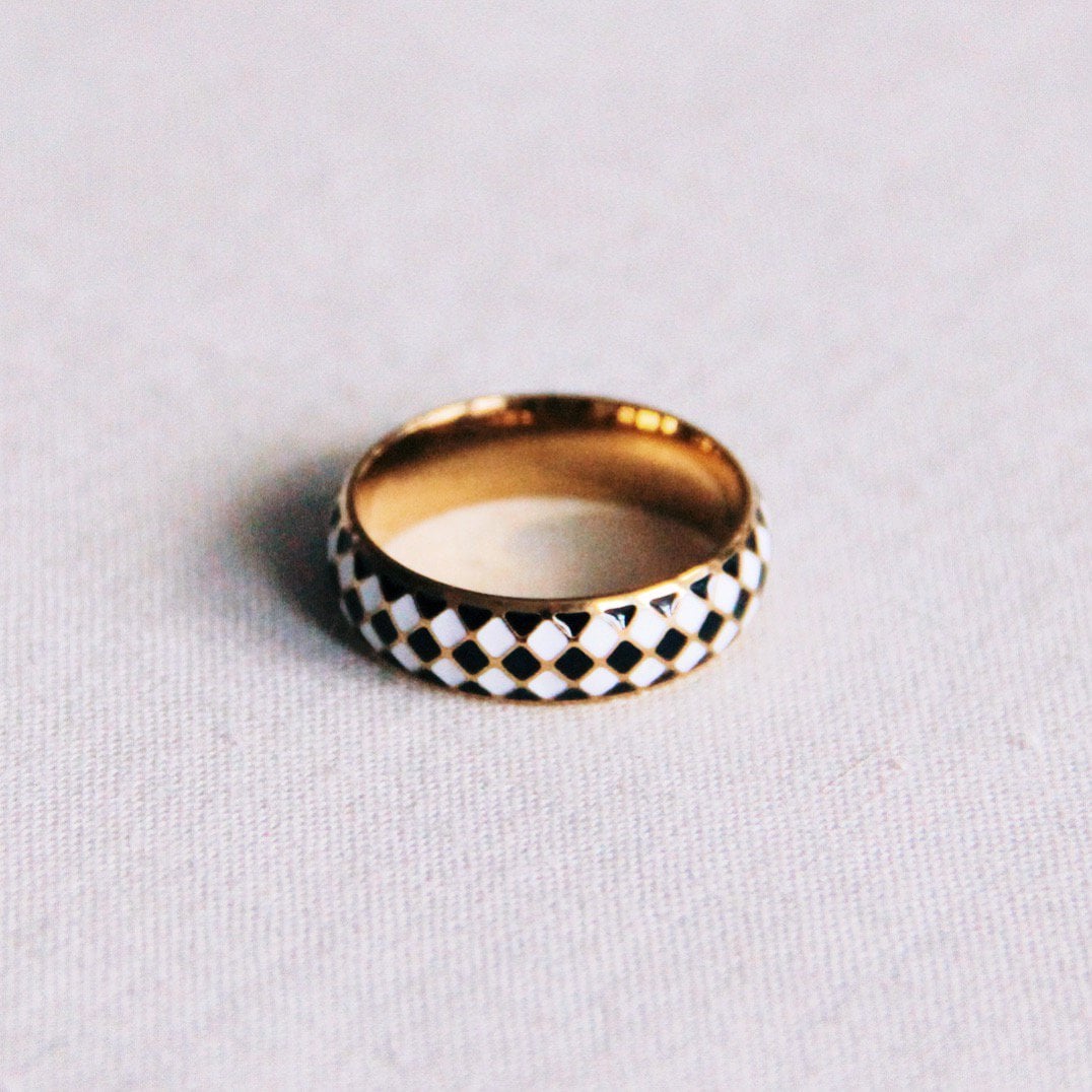 Patroonring zwart/wit - Selva & Co