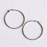 Stainless steel hoop 50mm 'basic' - silver - Selva & Co